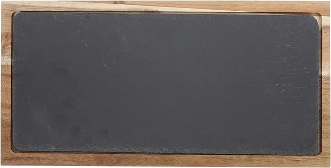 Garneck 1 Set Western Plate Black Plates Snack Cheese Wood Plate Japanese Steak Plate Multi-function Steak Plate Black Tray Sushi Platter Sauce Plate Cake Tray Dish Salad Wooden Rock